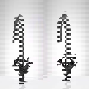 Two Handle Monoblock Bathroom Sink Faucet in Matte Black